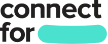 ConnectFor logo with turquoise swoosh mark