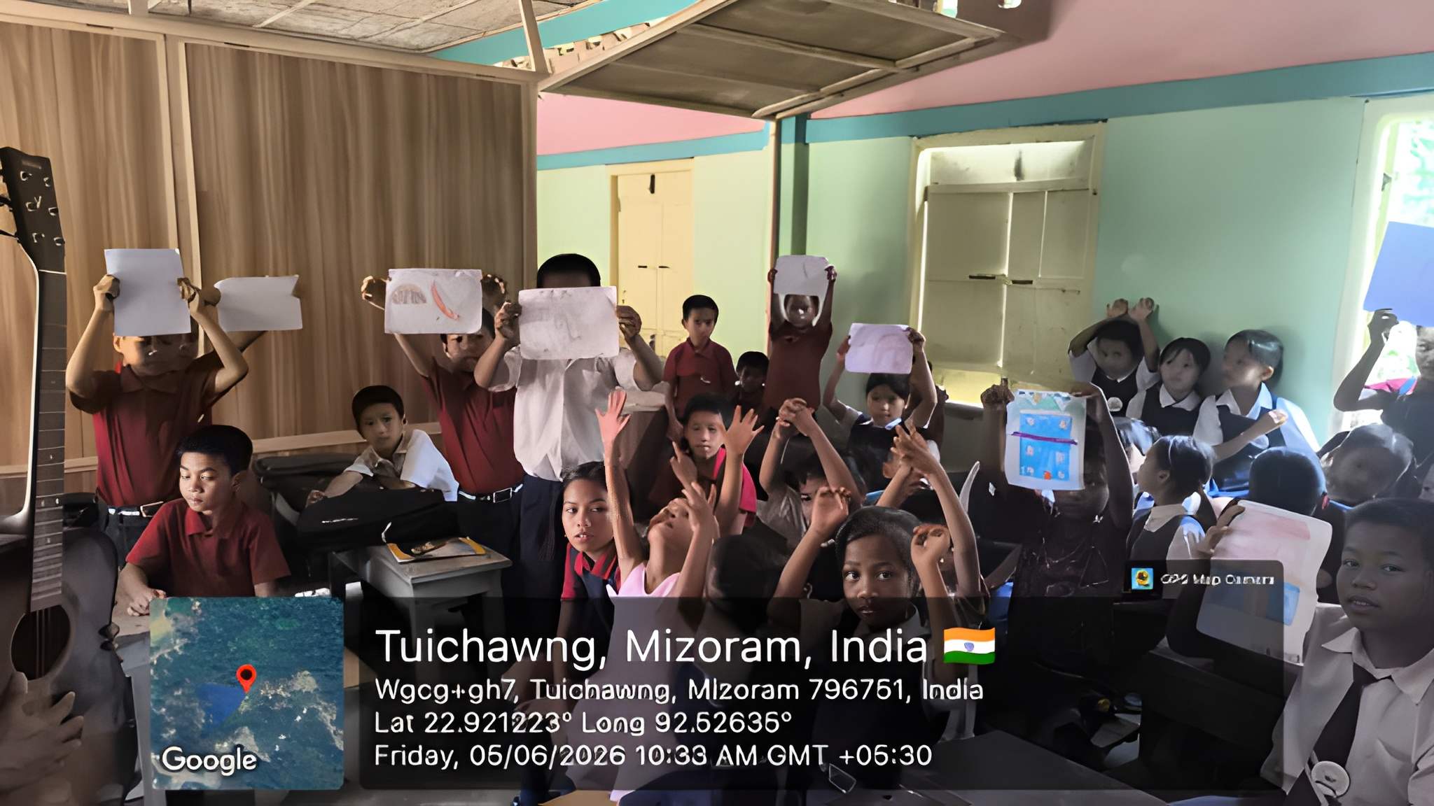 Rural children studying with hope